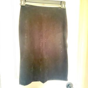 Black velvet pencil skirt